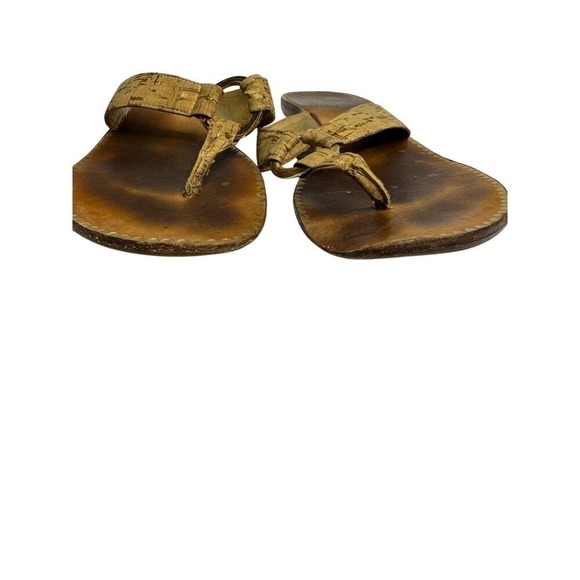 Lilly Pulitzer McKim Thong Sandals Women Size 8 Natural Cork Gold Ring Flat - Picture 5 of 7